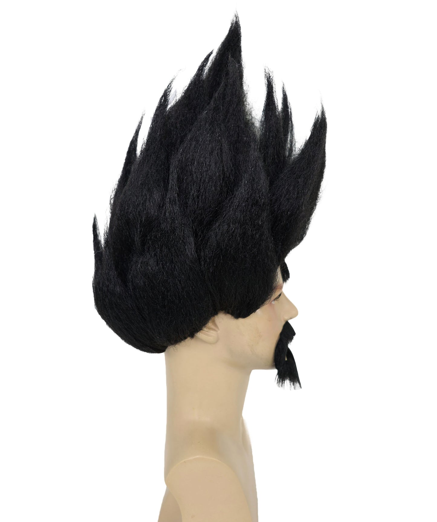 Anime Wig and Full Beard Set | Brown Spike TV/Movie Wigs | Premium Breathable Capless Cap