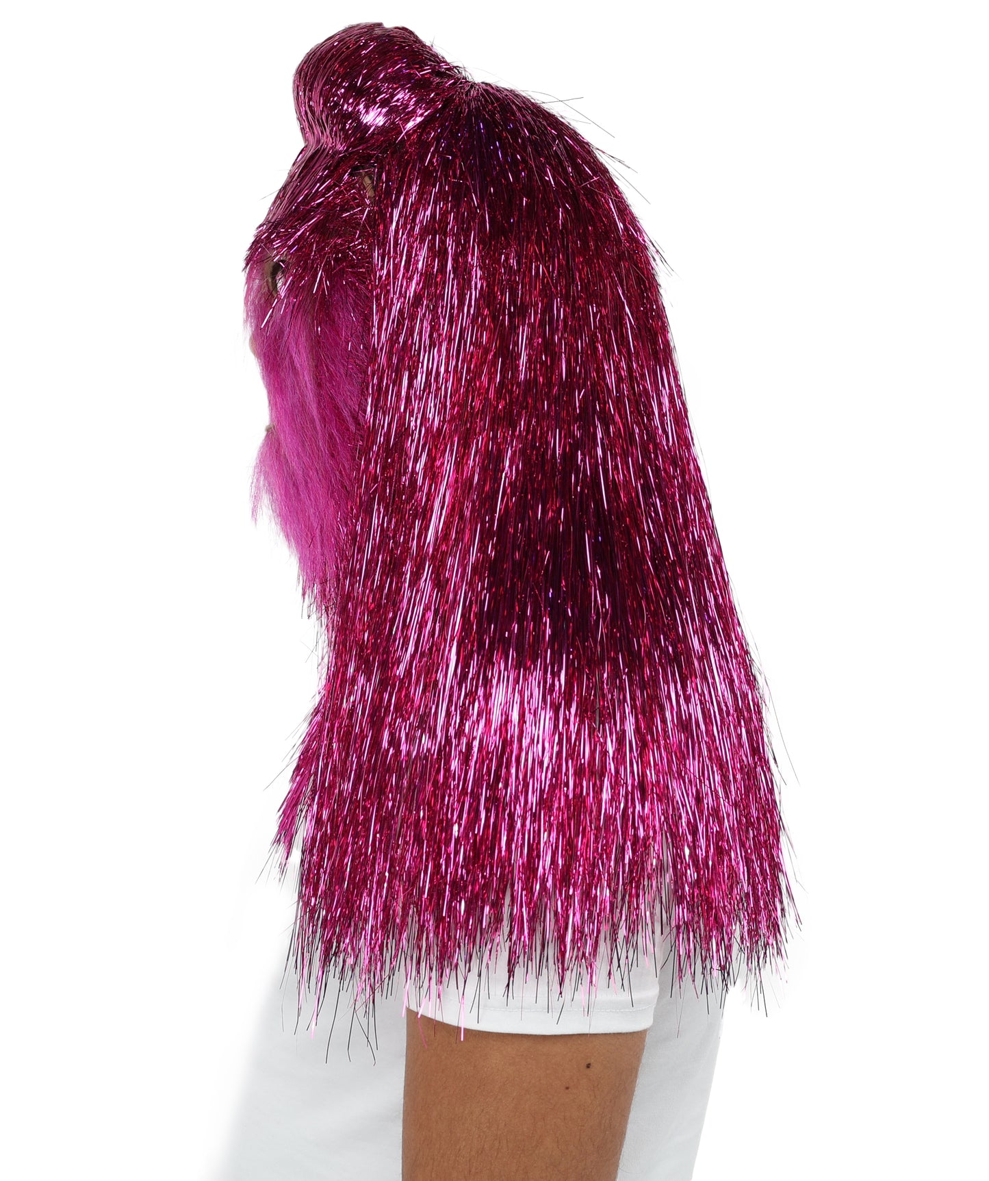 HPO UnisexTinsel Hairy Costume, Bundle & Mask Set | Full-Body Suit & Matching Mask | Long Hair Funny Costume for Halloween, Performers, Cosplay & Mascots | Multicolor Options