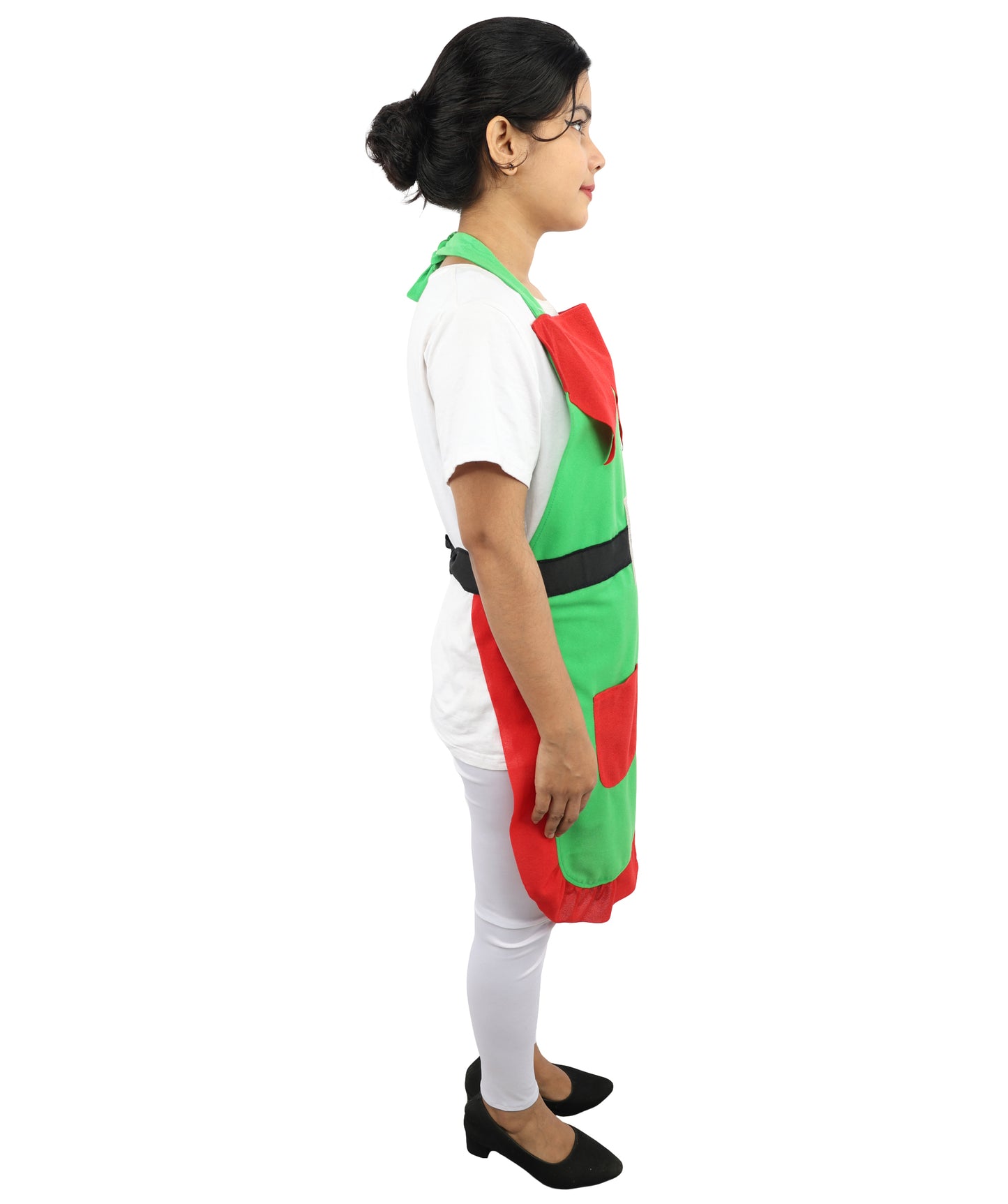 HPO Festive Holiday Helper Fabric Apron for Adults | Red & Green Christmas Cooking Apron | Holiday Baking and Craft Outfit with Adjustable Straps