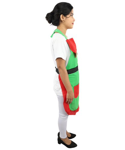 HPO Festive Holiday Helper Fabric Apron for Adults | Red & Green Christmas Cooking Apron | Holiday Baking and Craft Outfit with Adjustable Straps