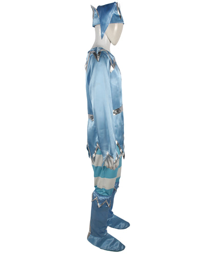 HPO Men's Animated Movie Sky Winter Snowy Blue & White Costume, Suitable for Halloween, Flame-retardant Synthetic Fabric