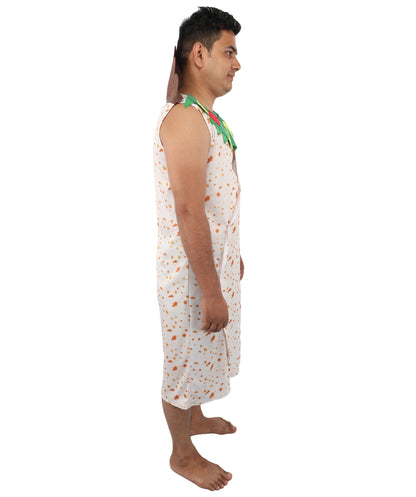 HPO Men’s Burrito White Costume | Food-Themed Cosplay Outfit | Halloween, Party, Stage & Themed Event Funny Wrap Suit