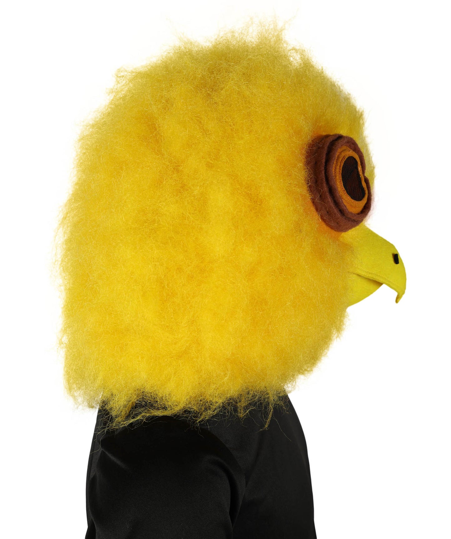HPO Adult Unisex Yellow Big-Eyed Creature Fur Costume, Bundle With Mask Set | Full Body Fantasy Animal Suit for Halloween, Themed Events