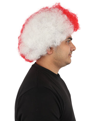 HPO Tri Tone Sports Wig | Voluminous Kinky Afro Style Standard Cap Construction | Six Nations Championship Game Spirit Week Prop