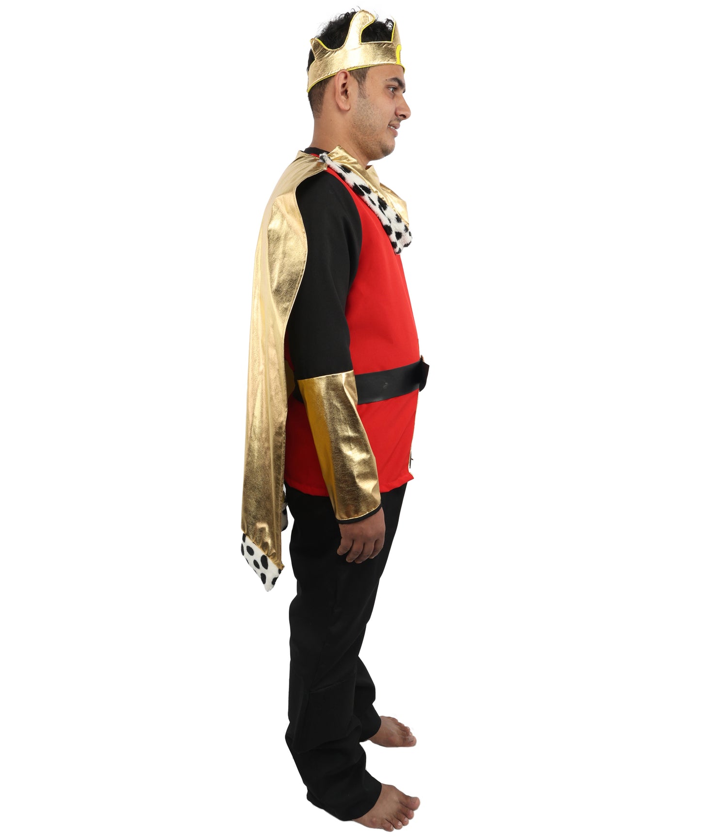 HPO Men’s Deluxe King Multicolor Costume | Regal Royal Outfit with Crown Detail and Robe Styling | Event Appearance for Theme Nights