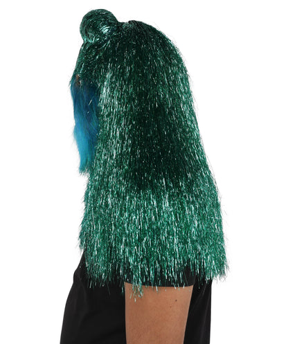 HPO Unisex Teen Extreme Tinsel Hairy Person Costume Bundle & Mask Set - Full-Body Tinsel Hair Suit Extra-Long Costume Wig for Halloween, Cosplay & Parties - Multiple Color Options