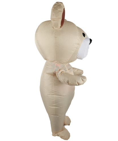 HPO Adult Teddy Bear Costume with Plush Multicolor Bodysuit, Attached Hood, and Cute Ears – Cozy and Fun Animal Outfit for Halloween, Parties & Events