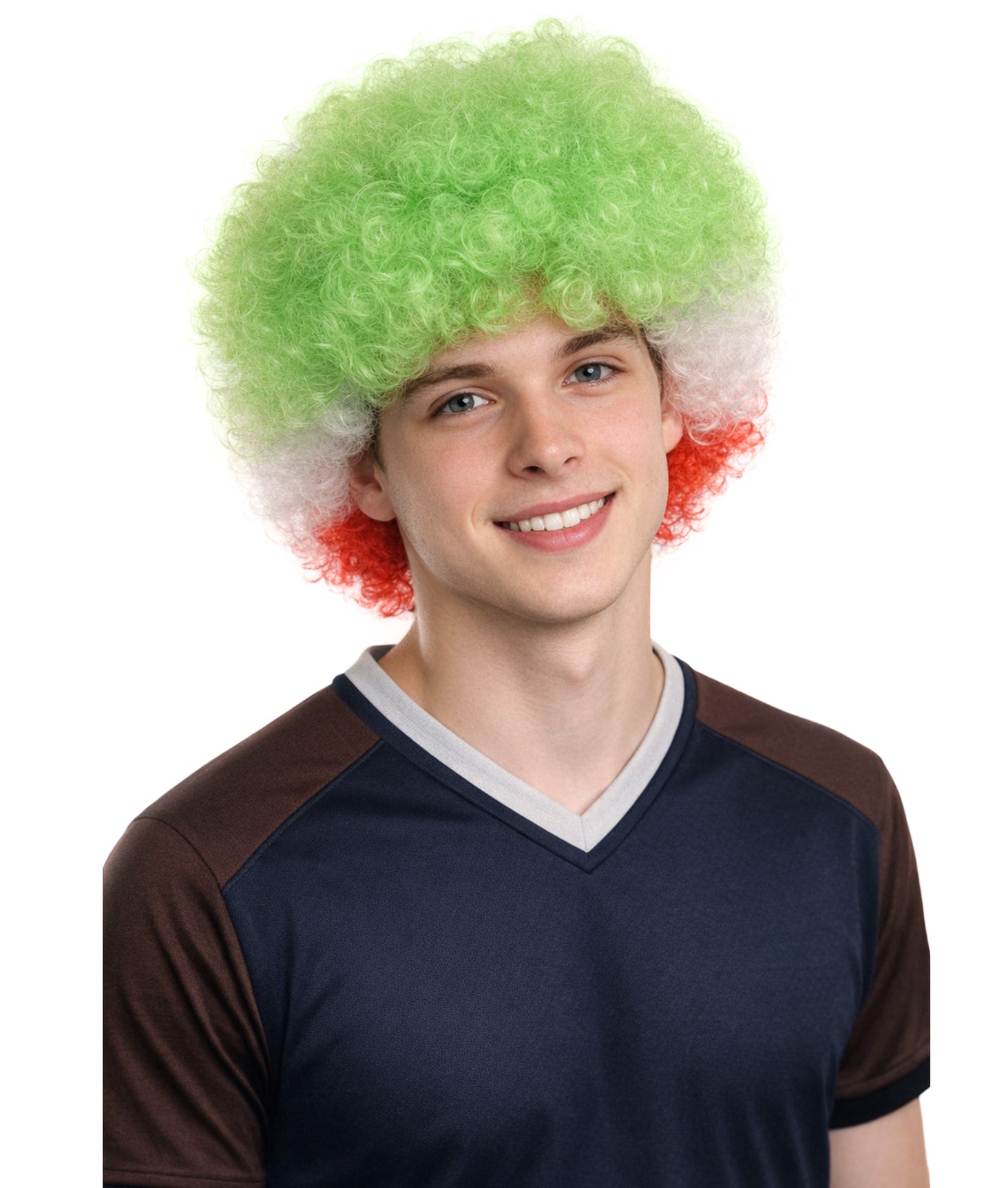 Iran Sport Afro Fun Wig | Jumbo Size Tri Color Sports Halloween Wig