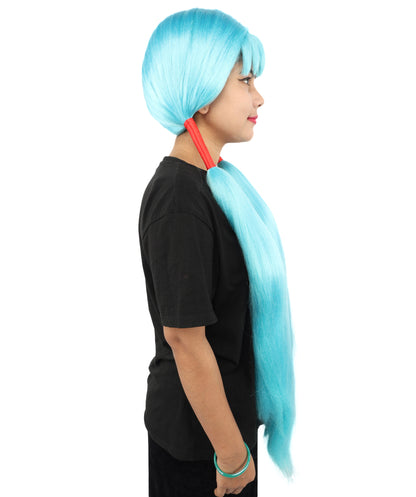HPO Women's Extra Long Pigtail Wig | Multicolor Options | Floor Length Straight Twin Tails with Bangs, Heat Friendly Synthetic Fiber & Adjustable Cap | Halloween, Fairy Roleplay, Magical Girl Theme, Theater & Carnival