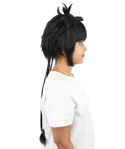 HPO Adult Women's Animal Ear Braided Wig | Multiple Color Options | Synthetic fiber, short bob with sculpted ears and long micro-braids, breathable base | Party, Halloween, theater, drag, performance, costume events