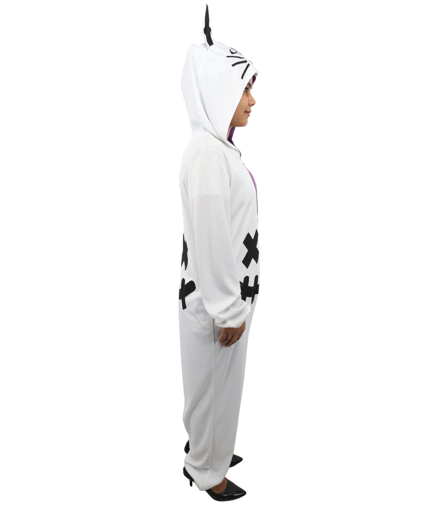HPO Animal Onesie Pajamas Purple and White Costume| Cozy Cosplay Jumpsuit Sleepwear for Adults