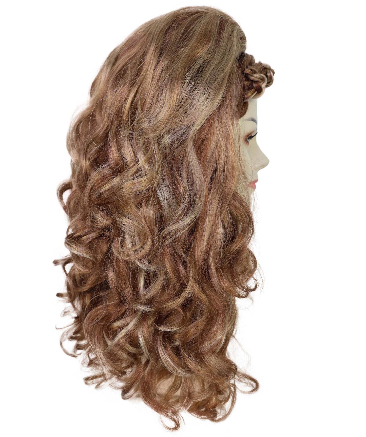 Women's Drag Queen Inspired Long Voluminous Multiple color Wig with Front Braid | Drag Queen & Performance Wig | Breathable Capless Cap