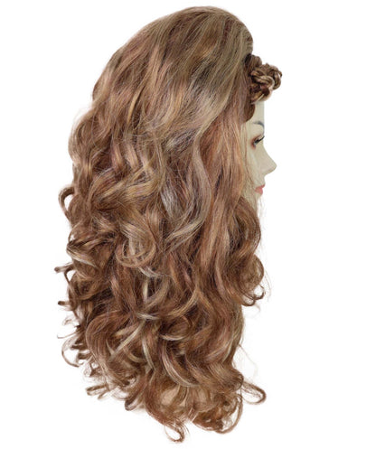 Women's Drag Queen Inspired Long Voluminous Multiple color Wig with Front Braid | Drag Queen & Performance Wig | Breathable Capless Cap