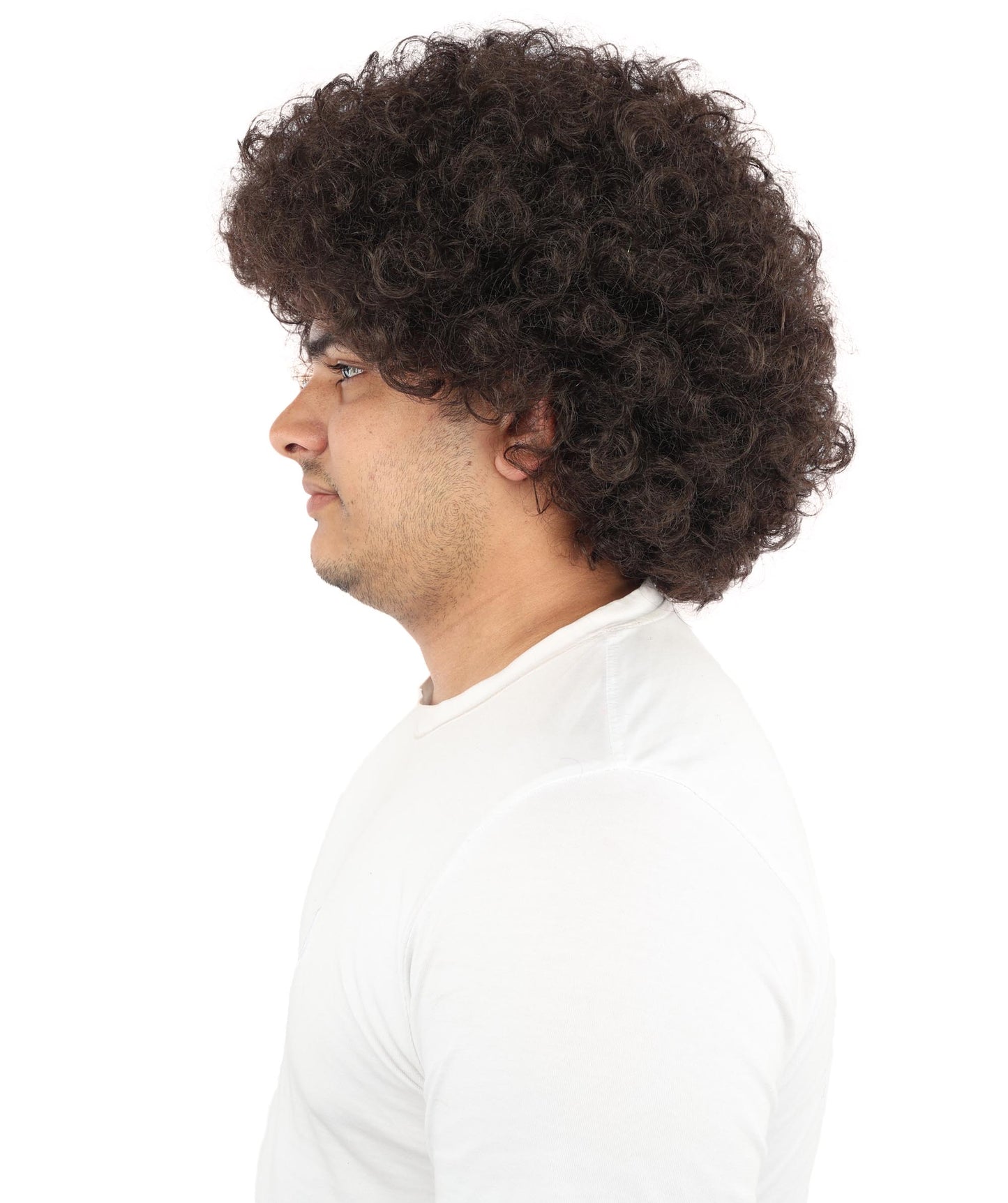 HPO Men's Multi-Color Options Curly Clown Wig | Flame-Retardant Synthetic Fiber and Standard Cap | Ideal for Parties, Cosplay, and Themed Events