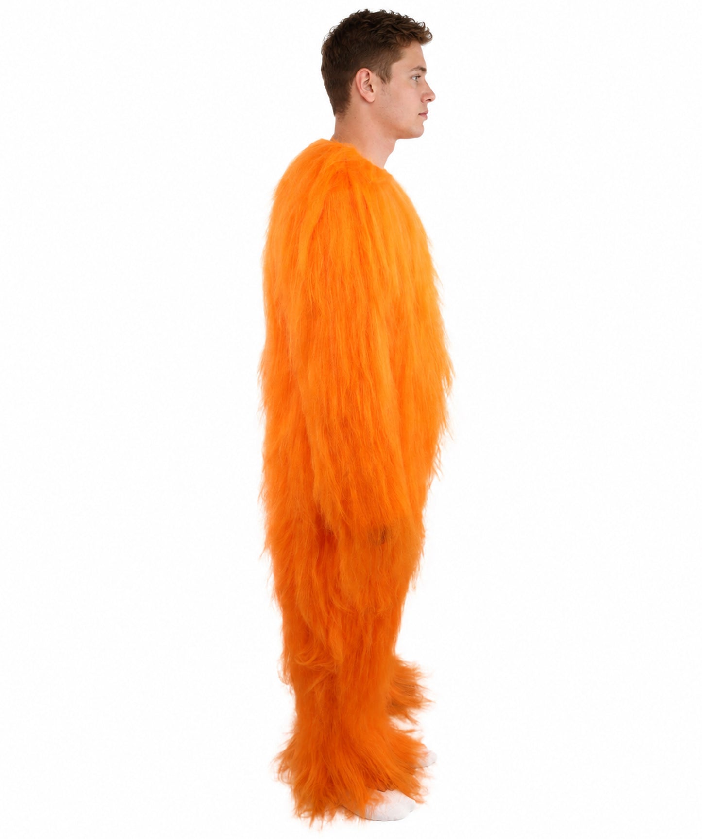 HPO Unisex Extreme Hairy Person Costume, Mask and Bundle - Full-Body Hair Suit Extra-Long Ash Brown Costume Wig for Halloween, Cosplay & Parties