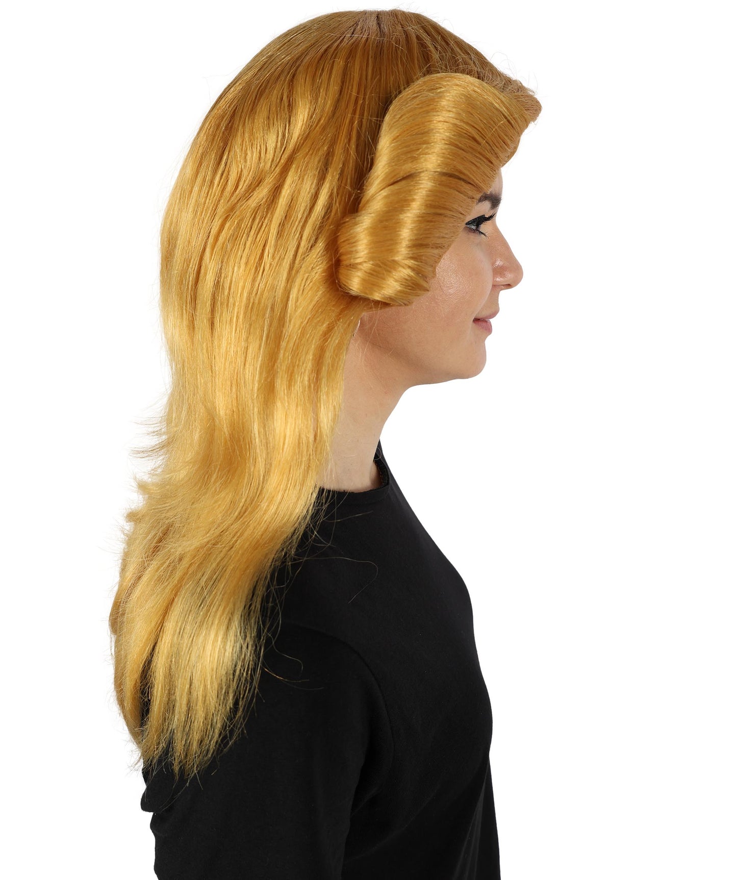 HPO Women's 70's Flick Multiple Color Retro Wig, Flame-retardant Synthetic Fiber