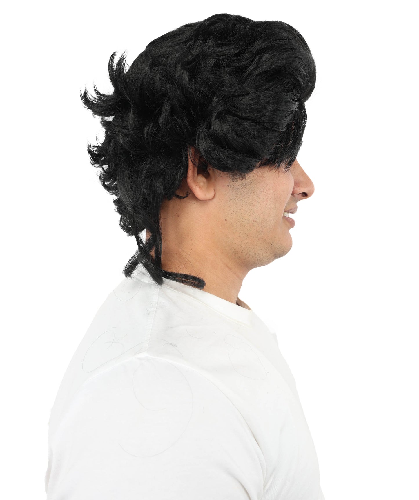 HPO Adult Men’s Medium Wavy Black Wig | Soft Volume Synthetic Hairpiece | Natural Textured Style for Cosplay, Parties & Stage Performances