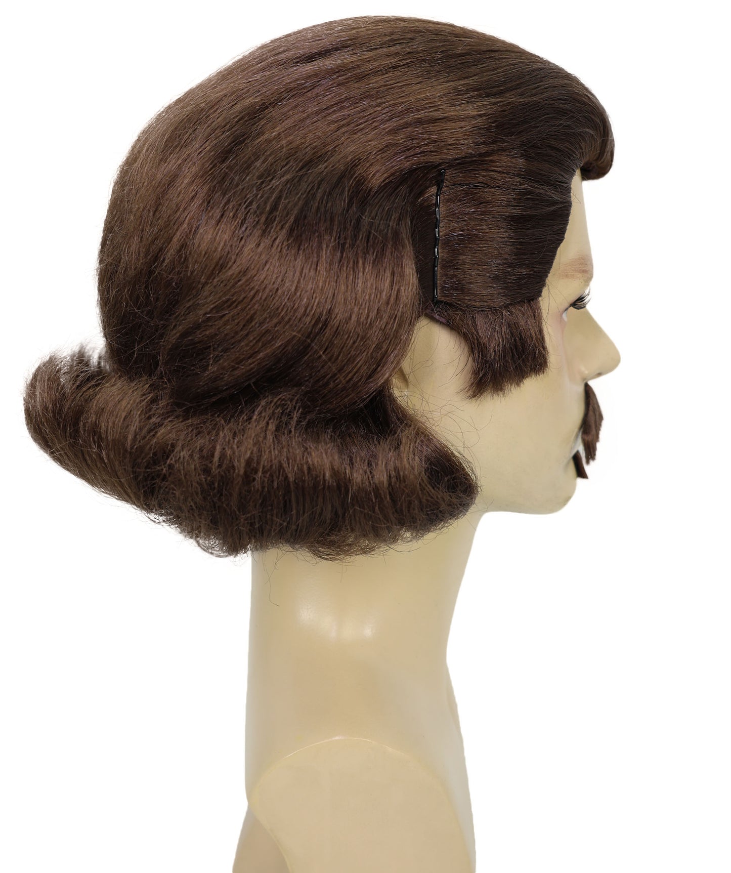 Men's Black Slick Back Dutch Van Der Linde Wig – Red Dead Redemption Inspired Costume Wig for Cosplay & Halloween – Realistic Long Curly Slick Back Hair Wig for Men