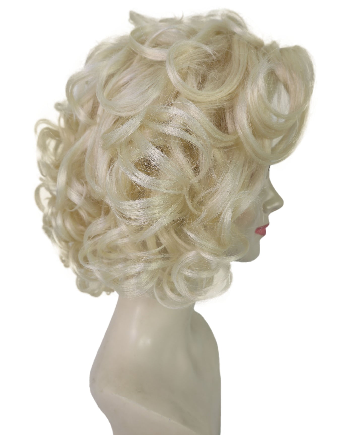 HPO Women’s 80 ’s Material Girl Wig Queen of Pop Short Blonde Curly Wig | Halloween and Cosplay Wig | Flame-retardant Synthetic Fiber