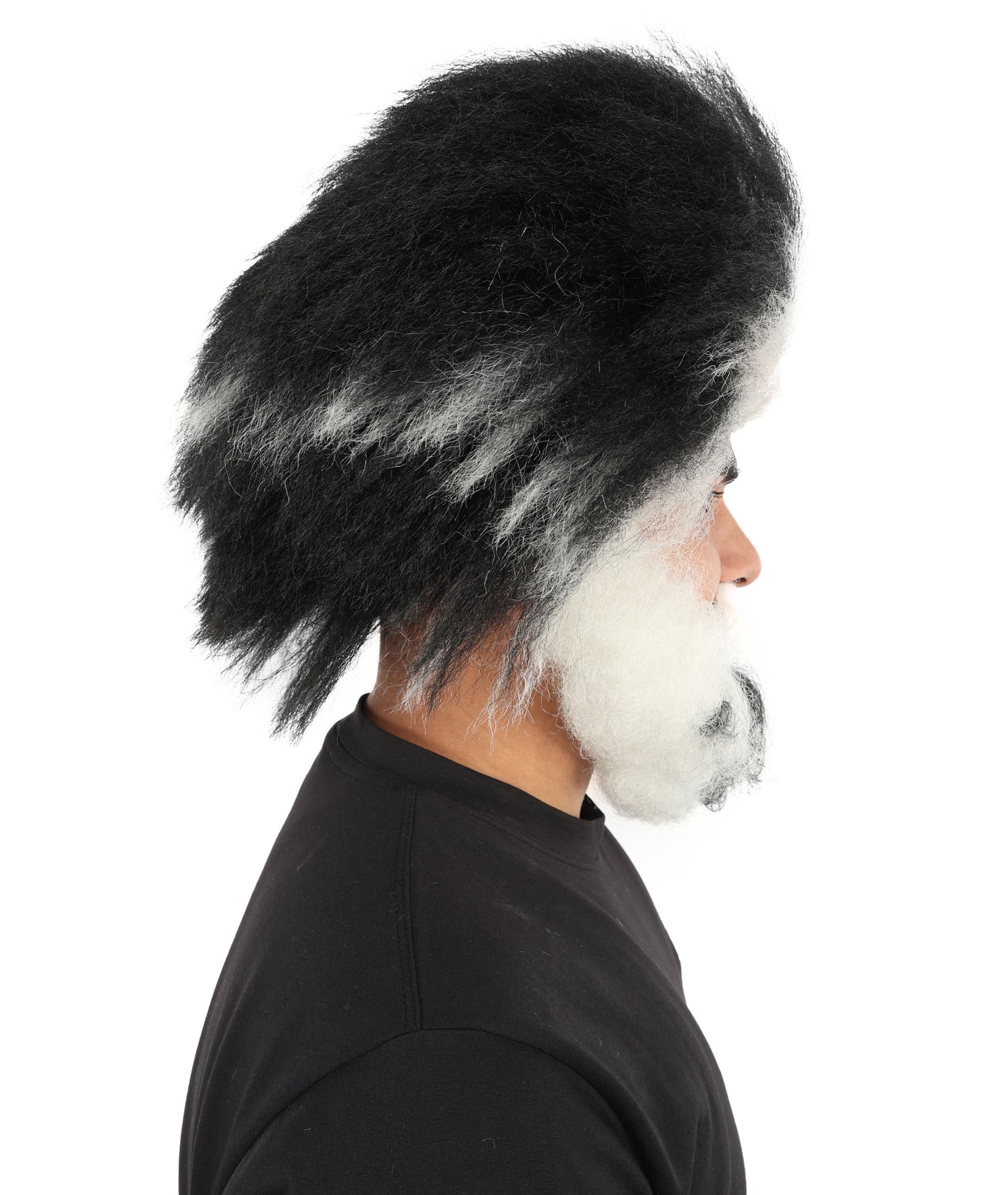 HPO Adult Men's Hillbilly Wig, Mustache & Beard Set | Straight Multicolor Hair with Matching Mustache, Beard & Sideburns | Synthetic Wig for Cosplay, Halloween & Roleplay