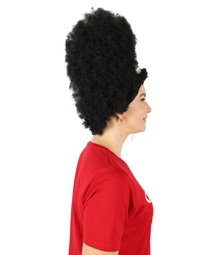 Women's 16" Inch Medium Length Halloween Fancy Afro Puff Good as Hell Goddess Costume Wig, Synthetic Fiber Hair with Braids, | HPO