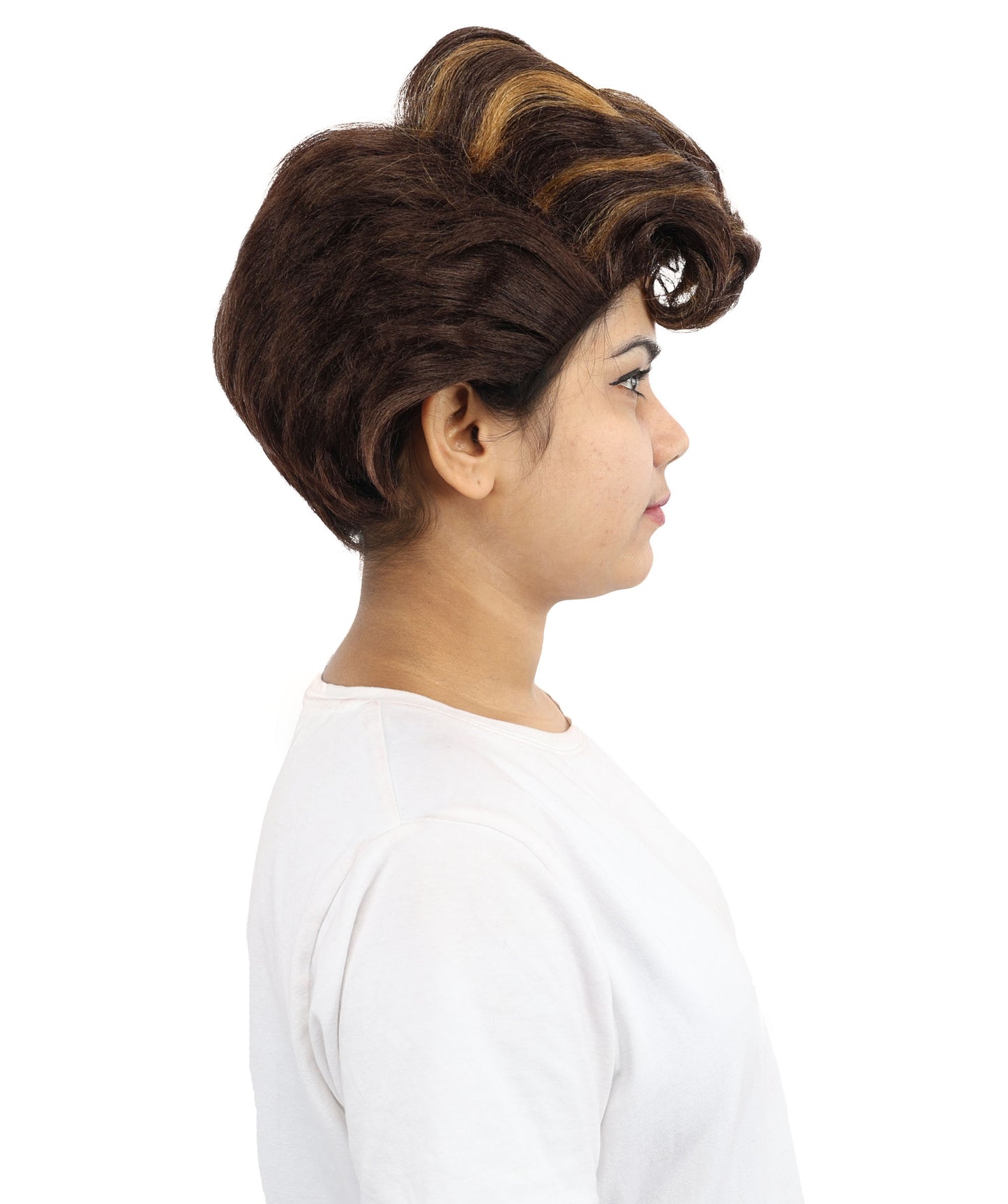 HPO Women's 11-Inch Elegant, Sleek Dark Brown Pixie Cut Wig | Vintage-Inspired Style with Capless Cap | Ideal for Cosplay, Costume, and Themed Parties