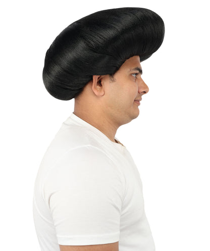HPO Men's Mad Scientist Wig | High Volume White Vertical Hair with Faux Bald Cap Top & Structured Styling | Halloween Costume Party Theater Prop & Dress Up Accessory | Multicolor Options