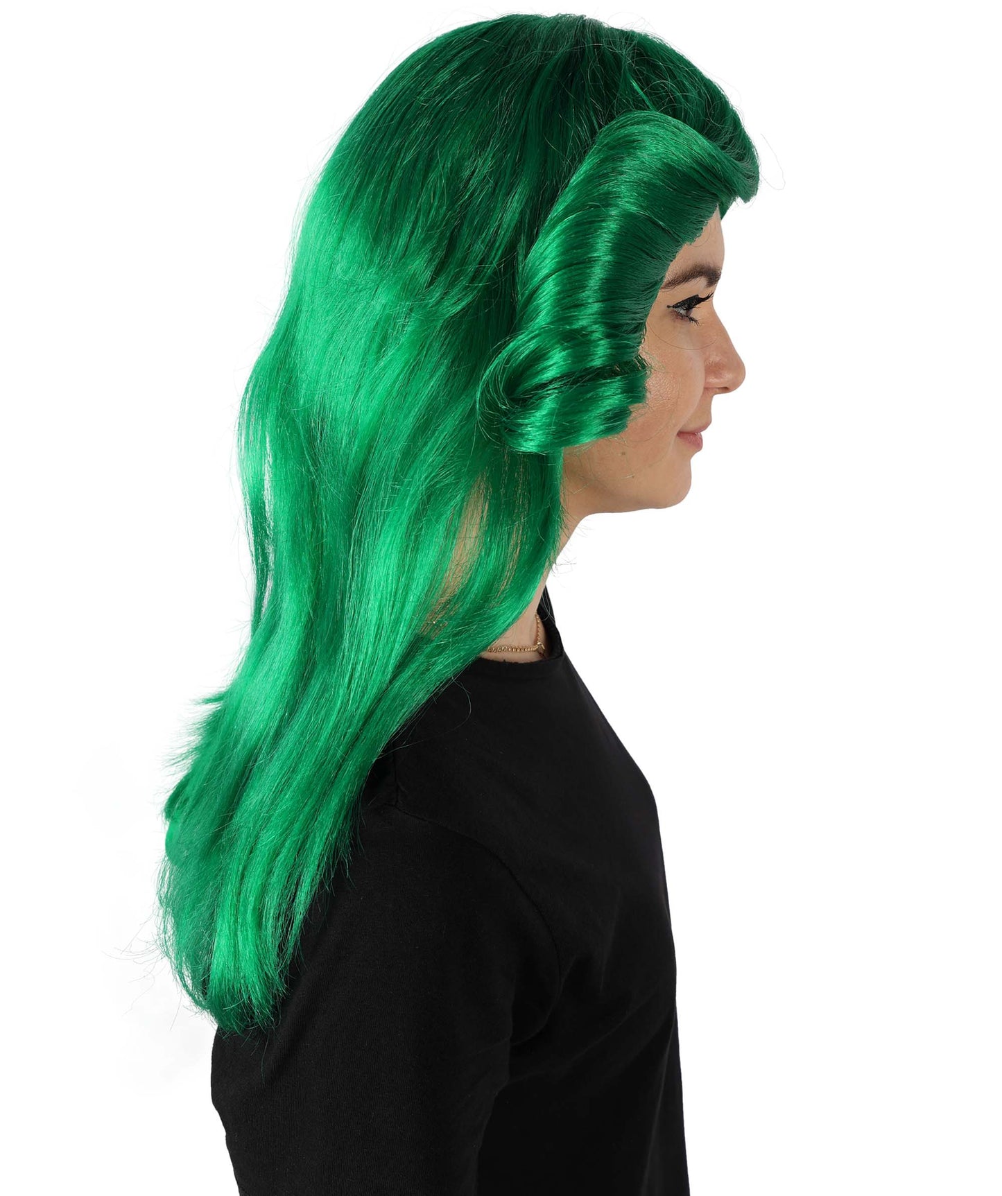 HPO Women's 70's Flick Multiple Color Retro Wig, Flame-retardant Synthetic Fiber