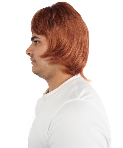 HPO Men's 90s Rocker Layered Wig – Auburn With Strawberry Blonde Mixed Hair with Britpop Inspired Look | Perfect for Cosplay, Themed Parties, and Fan Gatherings