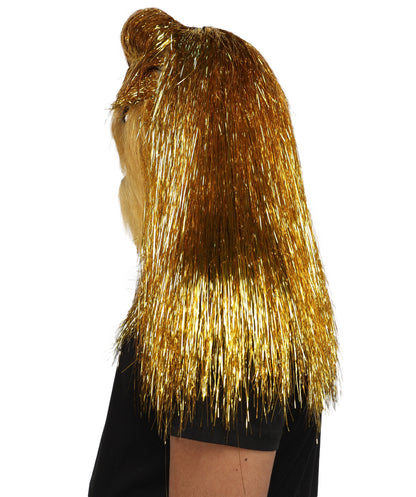 HPO Unisex Teen Extreme Tinsel Hairy Person Costume Bundle & Mask Set - Full-Body Tinsel Hair Suit Extra-Long Costume Wig for Halloween, Cosplay & Parties - Multiple Color Options