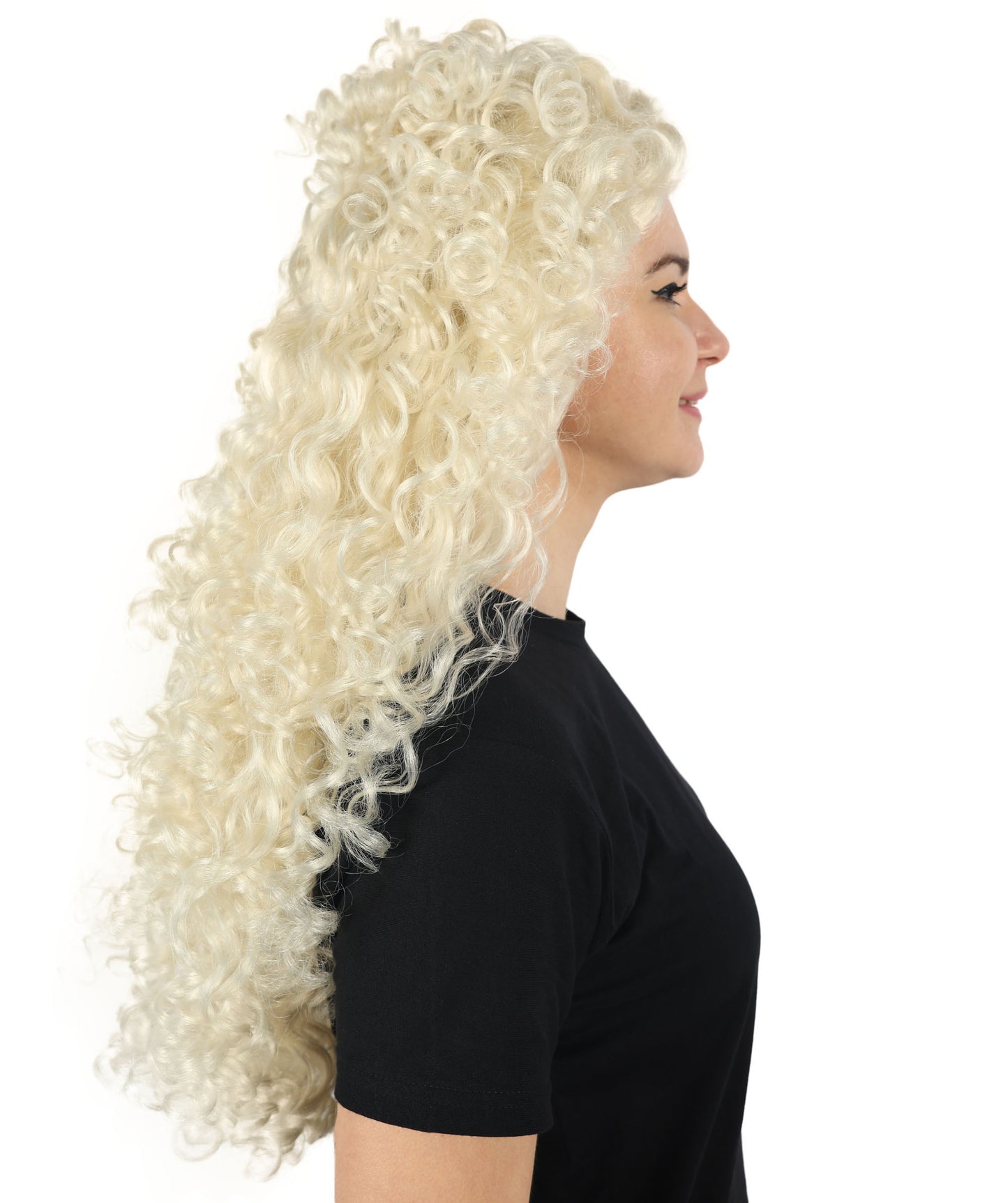HPO Women's Ladies Cosplay Strong Curls Wigs | Long Voluminous Blonde Angels Wig | Perfect for Cosplay Parties and Special Occasions Adjustable Cap for Comfort & Secure Fit