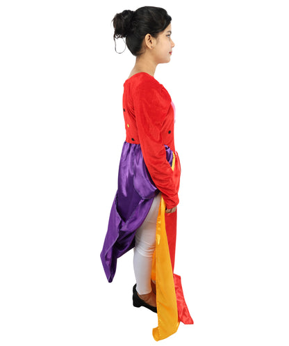 HPO Enchanted Multicolor Witch Costume | Adult Women’s Gothic Fantasy Dress with Corset Style & Flowing Sleeves | Halloween, Cosplay & Parties