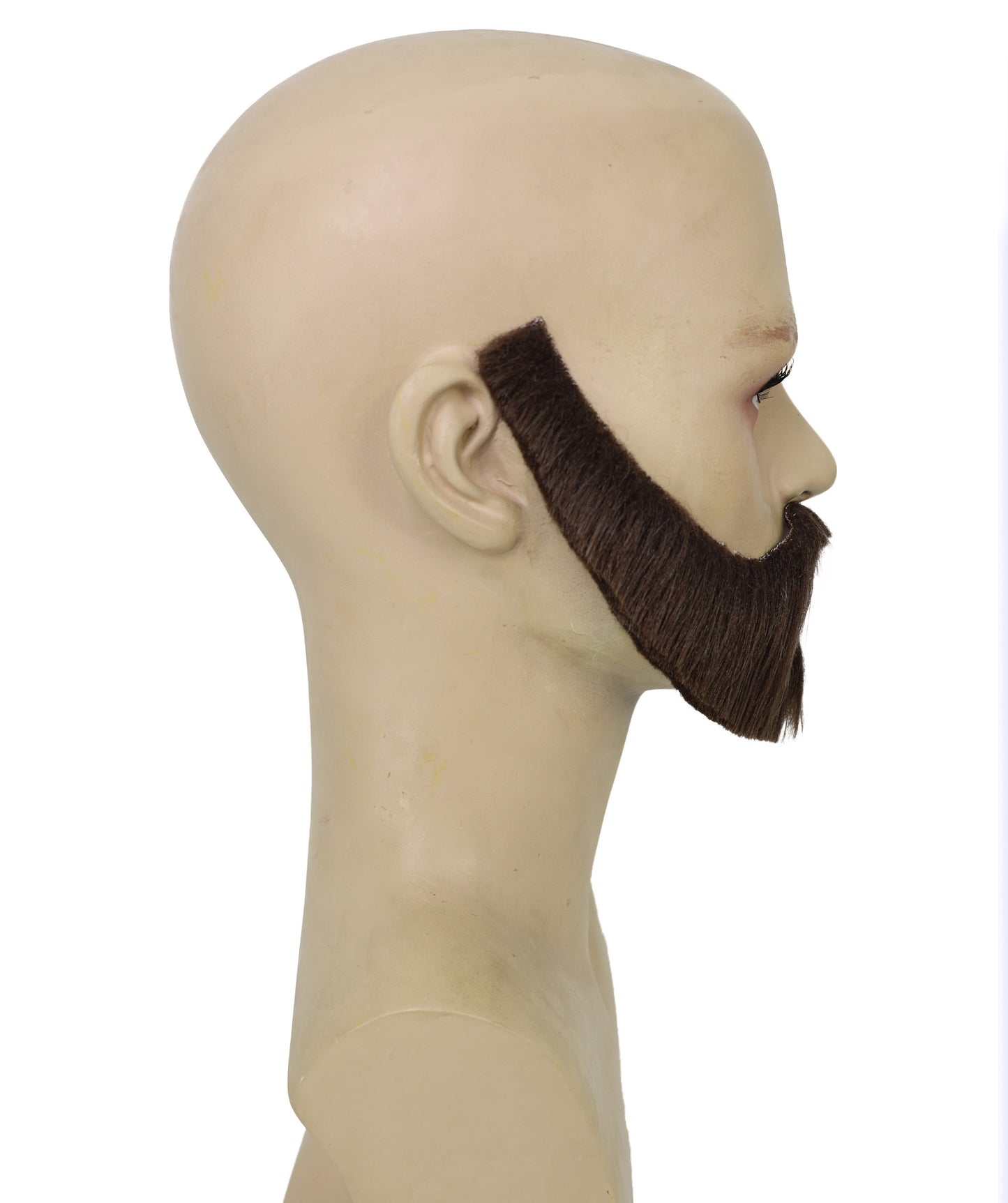 HPO Men's Brown Chinstrap Beard | Trim brown U-shape facial hair design | Ideal for party, Halloween, cosplay, theater, drag, performance, costume events