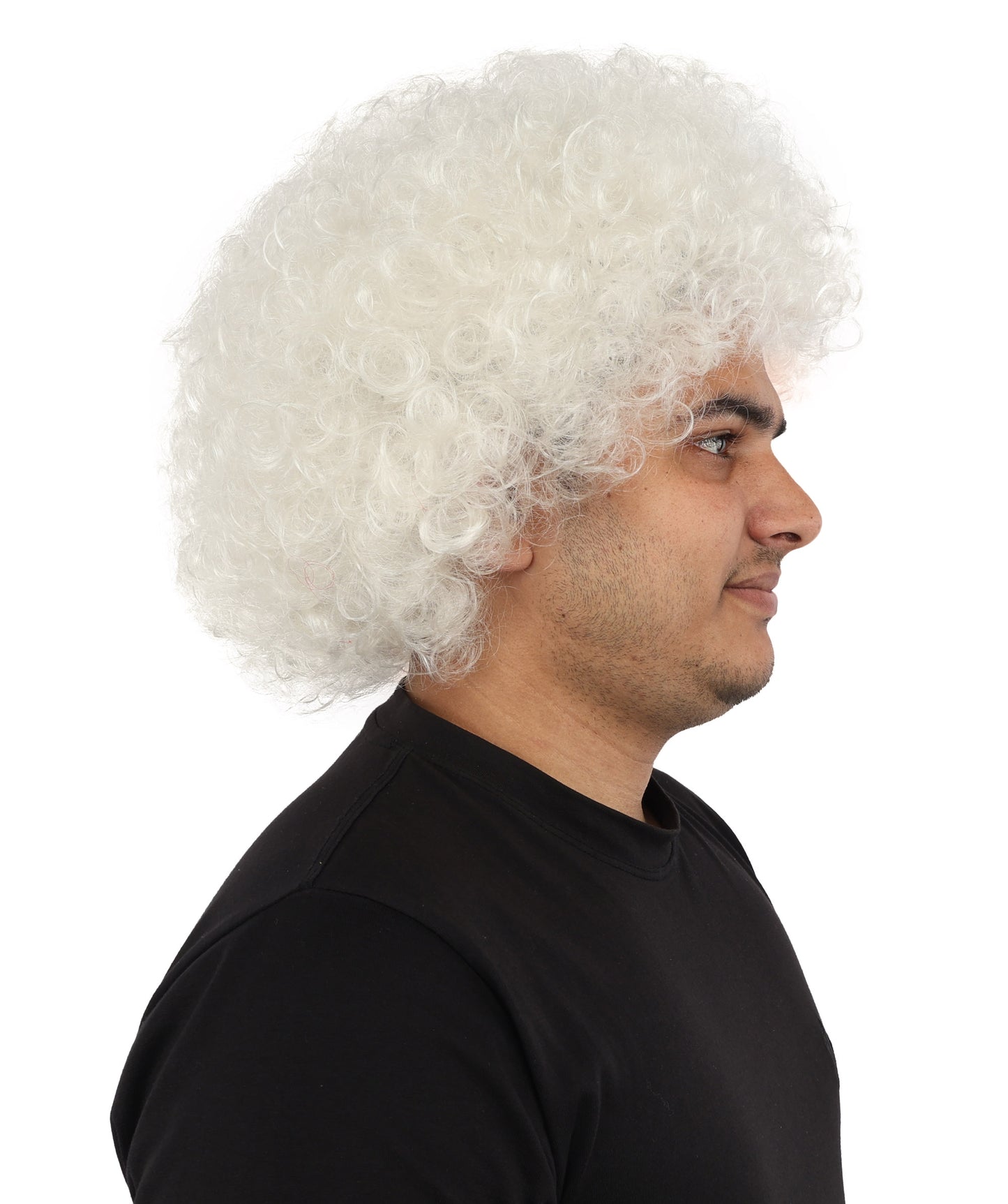 HPO Men's Multi-Color Options Curly Clown Wig | Flame-Retardant Synthetic Fiber and Standard Cap | Ideal for Parties, Cosplay, and Themed Events