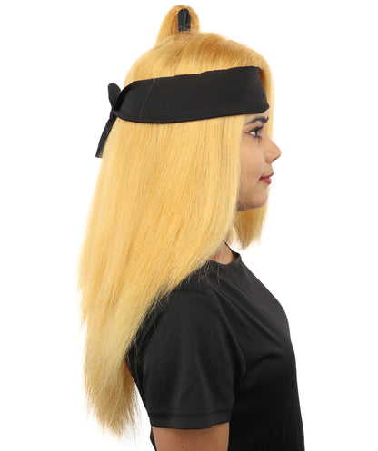 Women's High Ponytail Ninja Wig | Multiple Color Options | Create of synthetic fiber, long straight texture with top-tied fountain, breathable base | Cosplay, Halloween, theater, party, performance, costume events