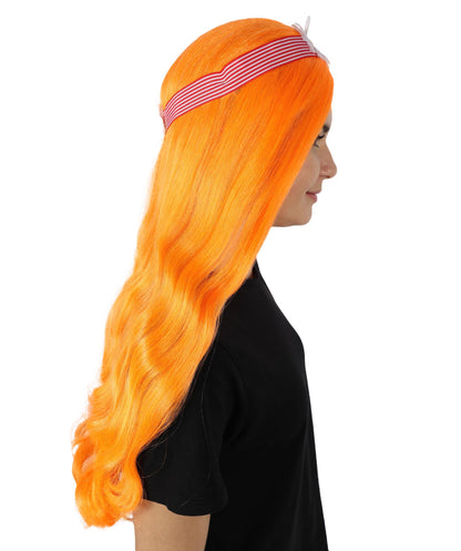 HPO Women's 60's Long Multiple Hippie Groovy Wig, Flame-retardant Synthetic Fiber