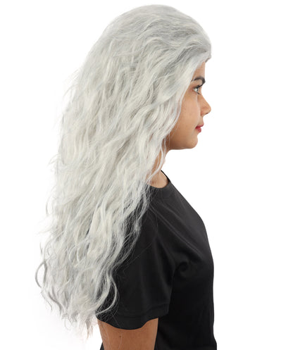 HPO Women’s Pink Long Wavy Wig | 25 Inch Long Hair with Capless Cap Design | Ideal for Playful at Halloween Cosplay, and Themed Parties