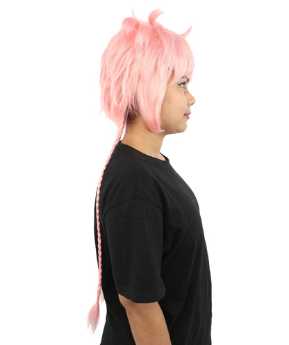 HPO Adult Women's Animal Ear Braided Wig | Multiple Color Options | Synthetic fiber, short bob with sculpted ears and long micro-braids, breathable base | Party, Halloween, theater, drag, performance, costume events