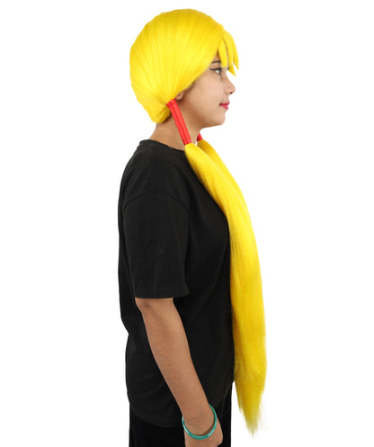 HPO Women's Extra Long Pigtail Wig | Multicolor Options | Floor Length Straight Twin Tails with Bangs, Heat Friendly Synthetic Fiber & Adjustable Cap | Halloween, Fairy Roleplay, Magical Girl Theme, Theater & Carnival