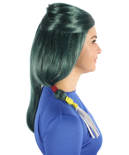 Women's Anime Mechanical Student Mix Green Pigtail Wig | Perfect for | Flame-retardant Synthetic Fiber