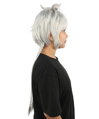 HPO Adult Women's Animal Ear Braided Wig | Multiple Color Options | Synthetic fiber, short bob with sculpted ears and long micro-braids, breathable base | Party, Halloween, theater, drag, performance, costume events