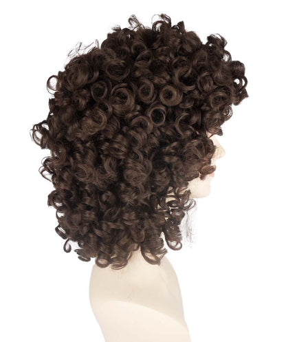 HPO Women's Medium Curly Olympian Lady Wig Collection | Fancy Halloween Wigs | Premium Breathable Capless Cap