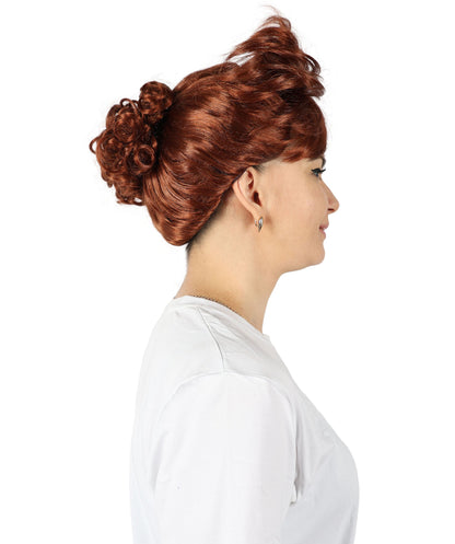 HPO Women's Bun Style 50s Housewife Multiple Wig | Halloween and Cosplay Wig | Flame-retardant Synthetic Fiber