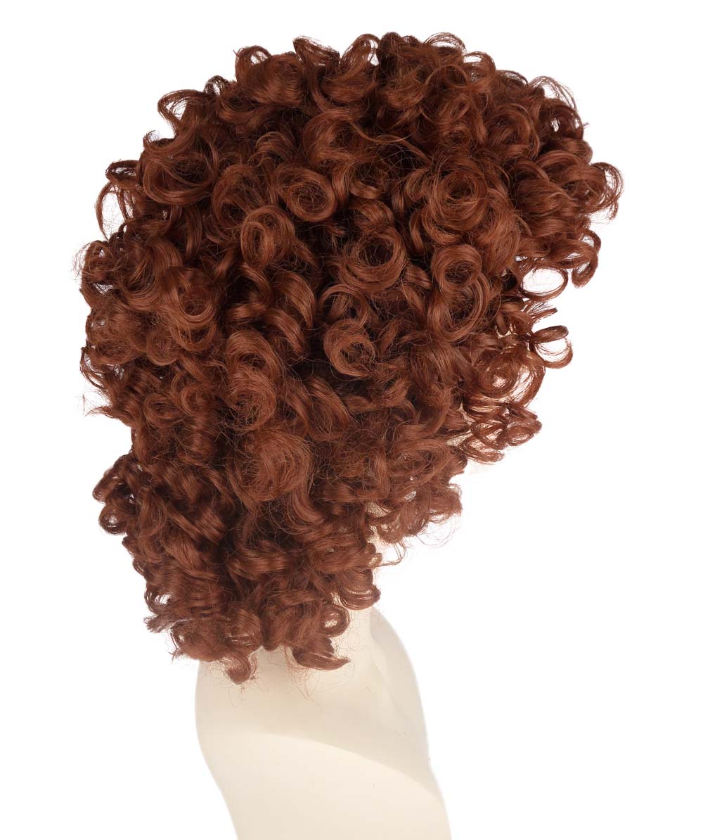 HPO Women's Medium Curly Olympian Lady Wig Collection | Fancy Halloween Wigs | Premium Breathable Capless Cap