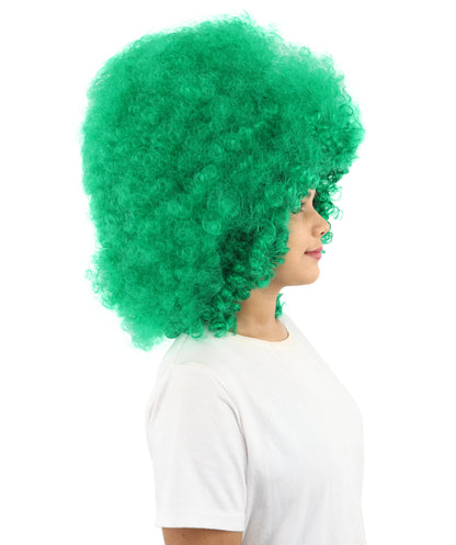 HPO Women's Giant White Glitter Afro Wig | Massive Puffy Sparkle Hair with Silver Sheen, Synthetic Fiber & Breathable Cap | Halloween, Troll Roleplay, 70s Disco Party, Theater & Funny Costume