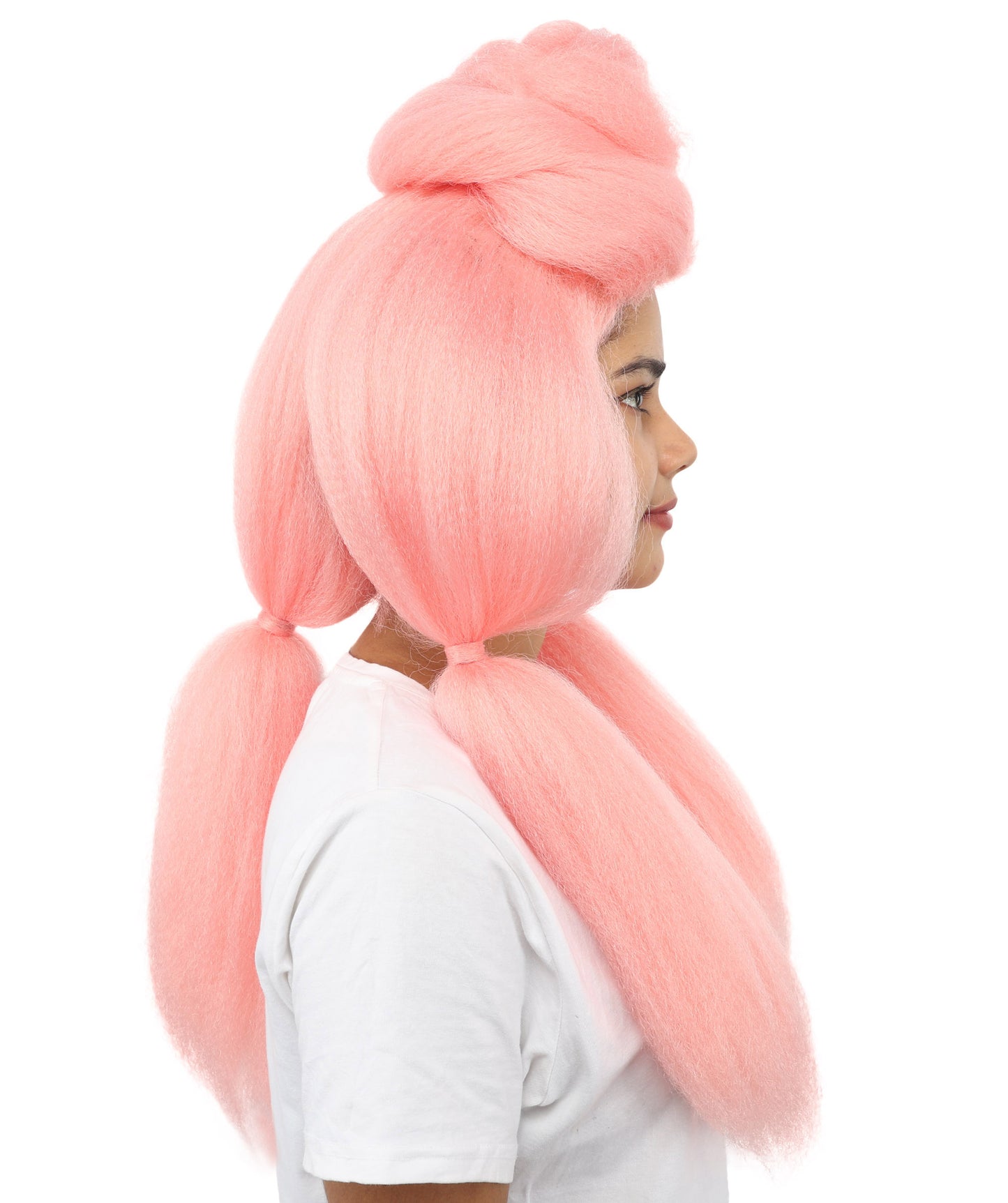 HPO Women’s High Volume Extra Long Yarn Twisted Bun Wig – Multiple Color Options | Bubble Ponytails Hairpiece with Capless Cap | Statement Headpiece for Halloween, Cosplay, Theater and Drag Looks
