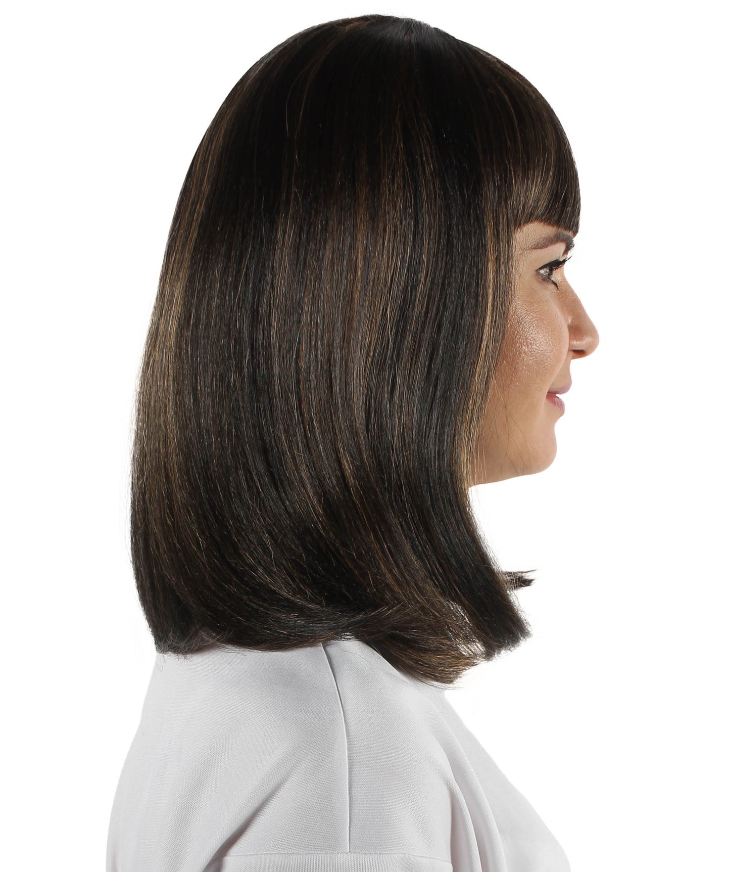 HPO Women's Shoulder Length Bob Wig Collection | Straight Halloween Wig Multiple Color Option | Premium Breathable Capless Cap