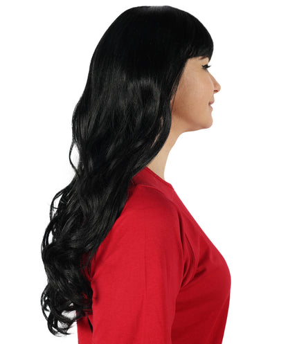 Singer Womens Long Wig | Wavy Pink & Black Wig | Premium Breathable Capless Cap