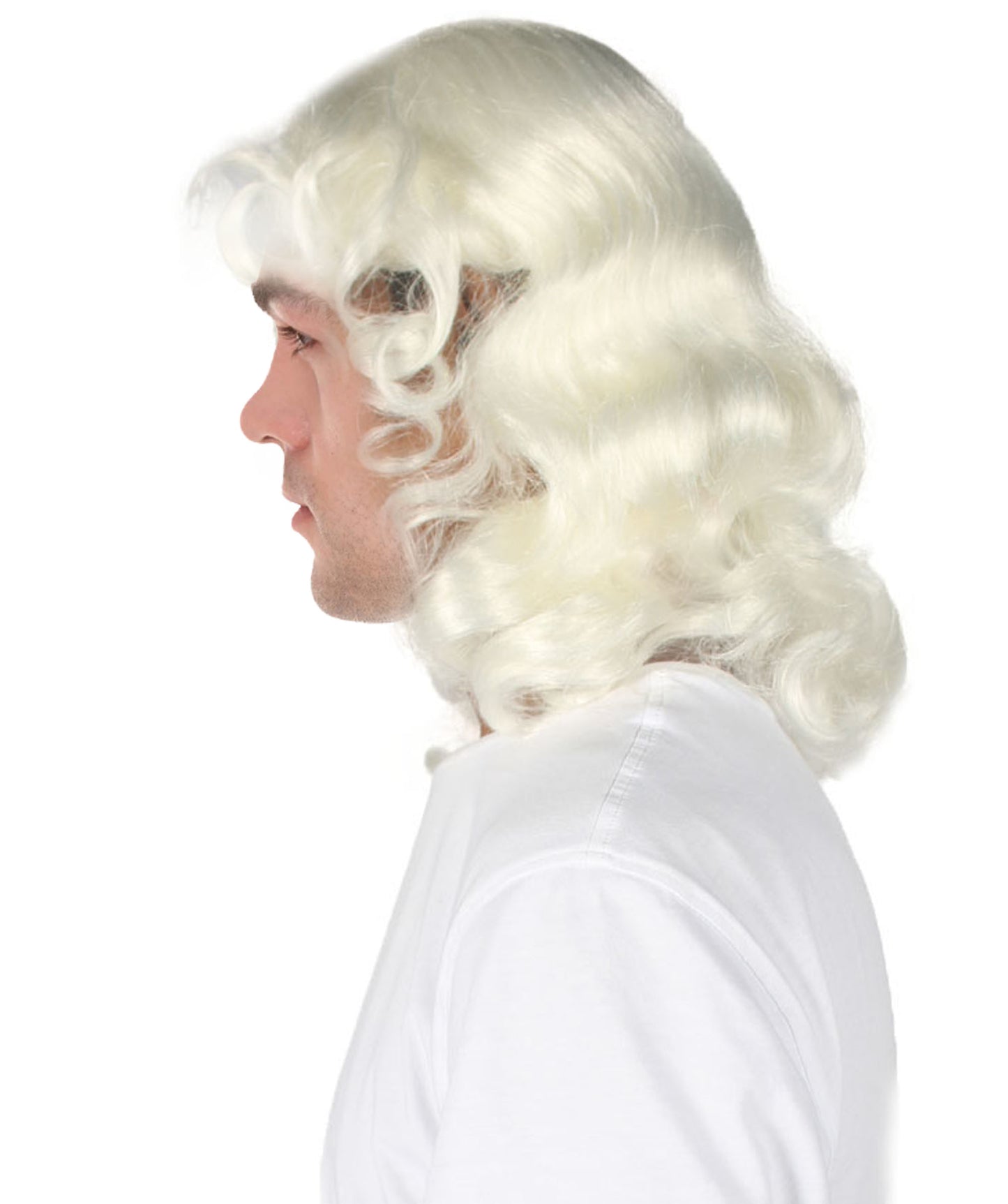 Men Wavy Colonial Wig | Premium Breathable Capless Cap