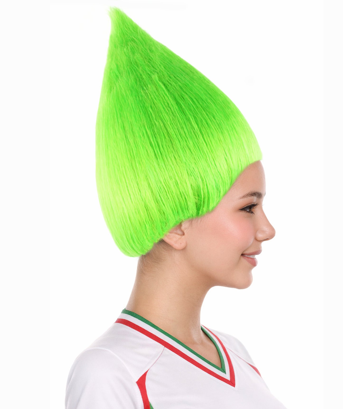 Troll Style Unisex Wig Santa's helper Neon Green Kids Wig | HPO
